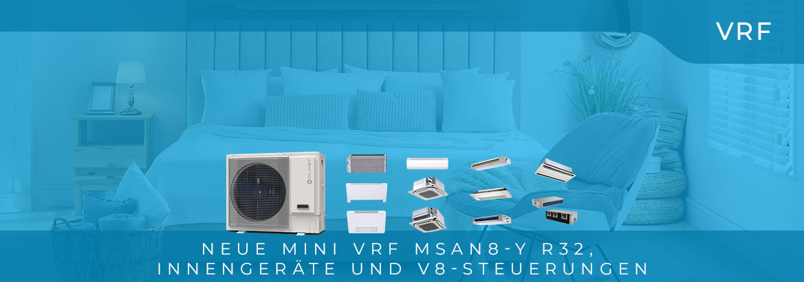  Neue Mini VRF R32 MSAN8-Y-Außengeräte, -Innengeräte und V8-Steuerungen 