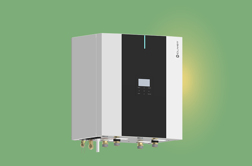 Produkt SPHERA EVO 2.0 BOX, kombiniert eine Wärmepumpe für Heizung und Kühlung.